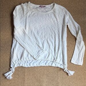 Calypso St. Barth White Textured Long Sleeve Cotton Sweater